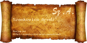 Szenkovics Arnó névjegykártya
